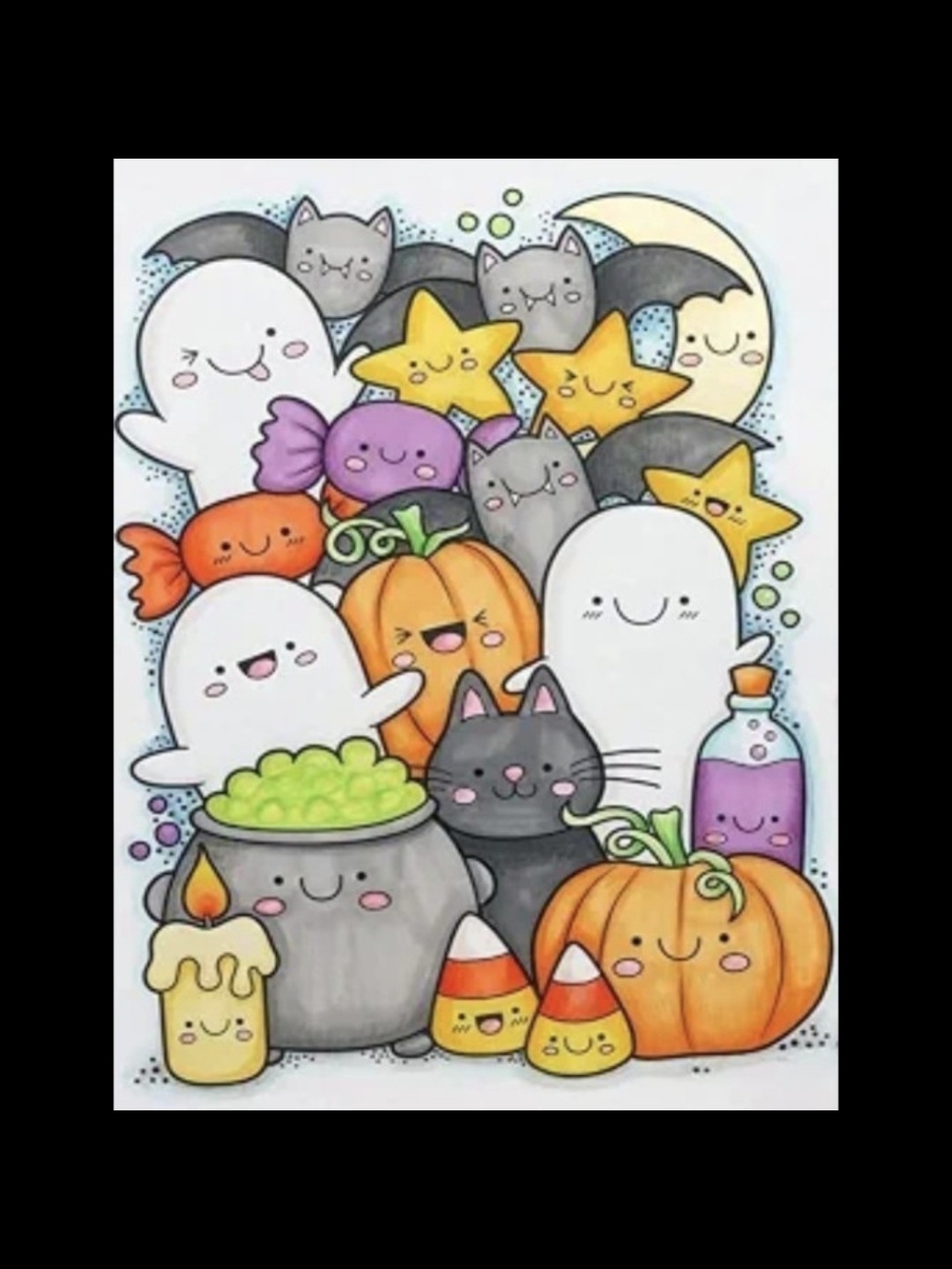 Halloween Ghosties Pumpkins Bats Candy 5D Diamond Painting Kit New